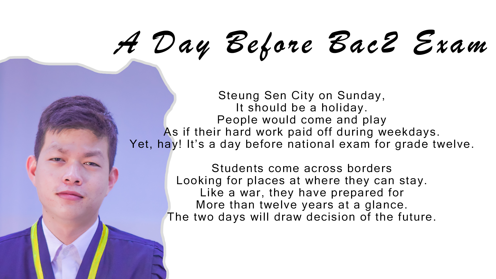 A Day Before Bac2 Exam | Poem #2